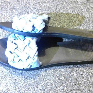 Blue Flat Sandals Size 7 1/2